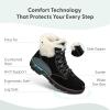 imageOrthofeet Womens Orthopedic Leather Stella LaceUp BootsBlack