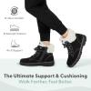 imageOrthofeet Womens Orthopedic Leather Stella LaceUp BootsBlack