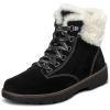imageOrthofeet Womens Orthopedic Leather Stella LaceUp BootsBlack