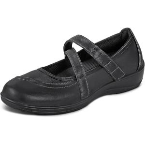 imageOrthofeet Womens Orthopedic Leather Celina Mary Jane ShoesBlack