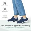 imageOrthofeet Womens Orthopedic Knit Coral SneakersNavyLight Blue