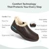 imageOrthofeet Mens Orthopedic Leather Vito HandsFree SlipperBrown