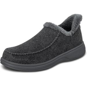 imageOrthofeet Mens Orthopedic Leather Vito HandsFree SlipperCharcoal