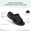 imageOrthofeet Mens Orthopedic Leather Sarasota Slide SandalsBlack