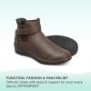 imageOrthofeet Womens Orthopedic Blaire HandsFree Boots for Foot Pain ReliefChocolate
