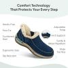 imageOrthofeet Womens Orthopedic Leather Lorin HandsFree SlipperSapphire