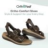 imageOrthofeet Womens Orthopedic Minerva HandsFree Sandals with Adjustable StrapsBrown