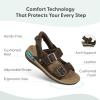imageOrthofeet Womens Orthopedic Minerva HandsFree Sandals with Adjustable StrapsBrown