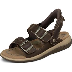 imageOrthofeet Womens Orthopedic Minerva HandsFree Sandals with Adjustable StrapsBrown