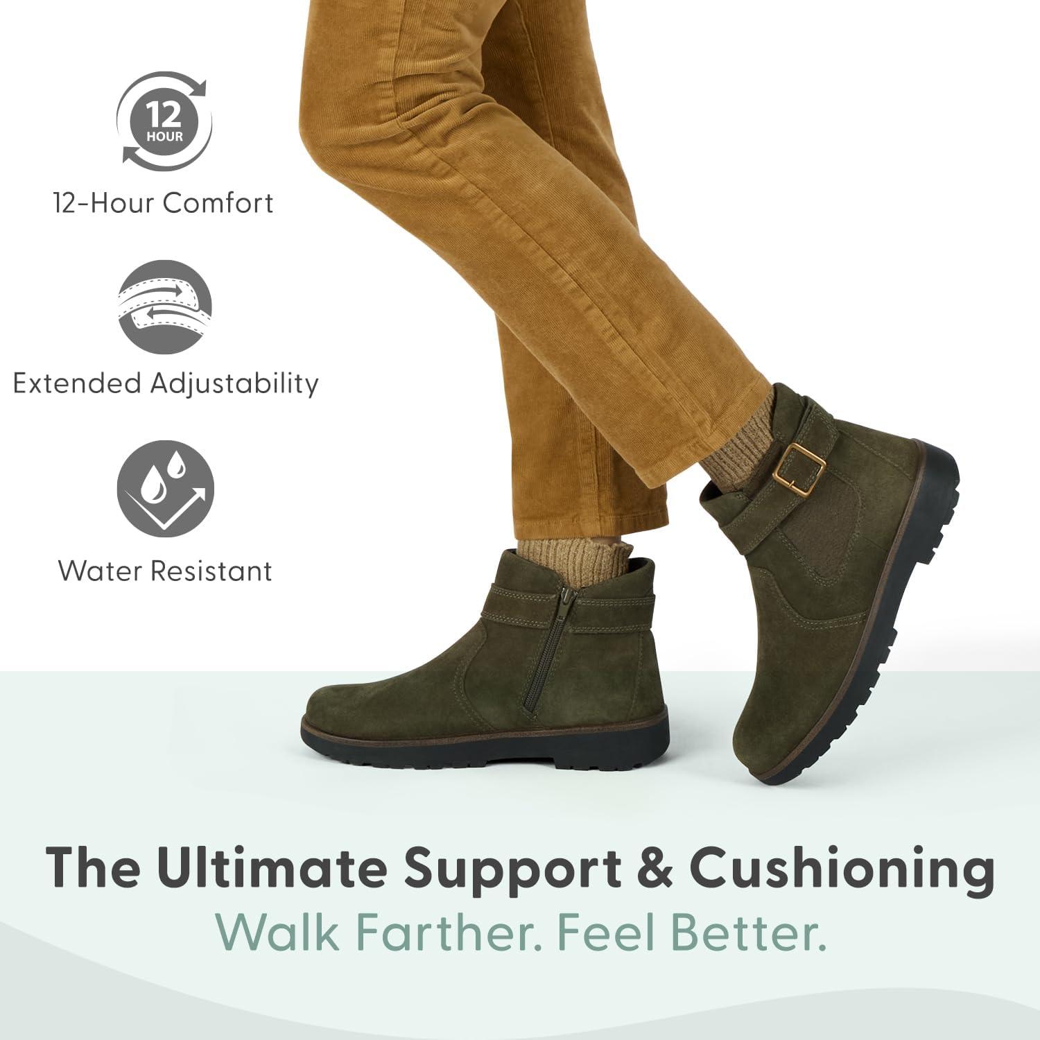 imageOrthofeet Womens Orthopedic Scarlett Ankle BootsOlive