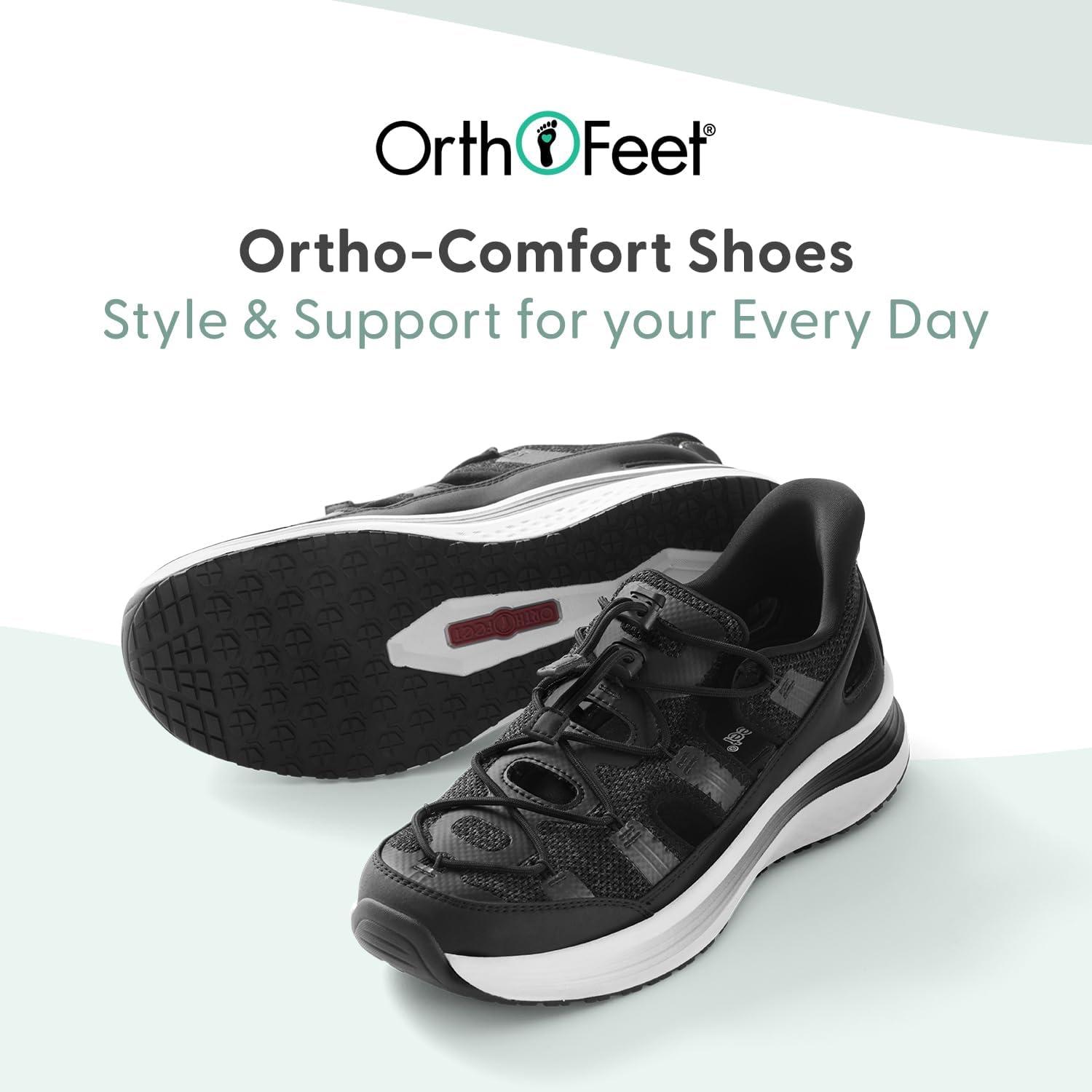 imageOrthofeet Womens Orthopedic Venus HandsFree Closed Toe SandalsBlack