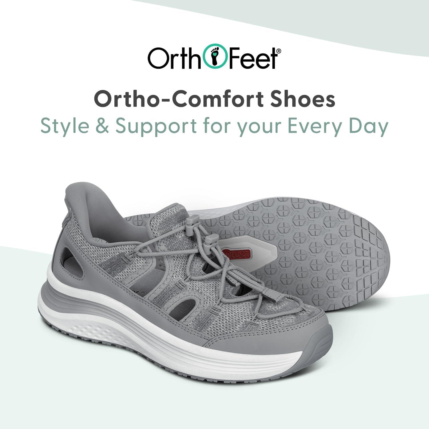 imageOrthofeet Womens Orthopedic Venus HandsFree Closed Toe SandalsGrey