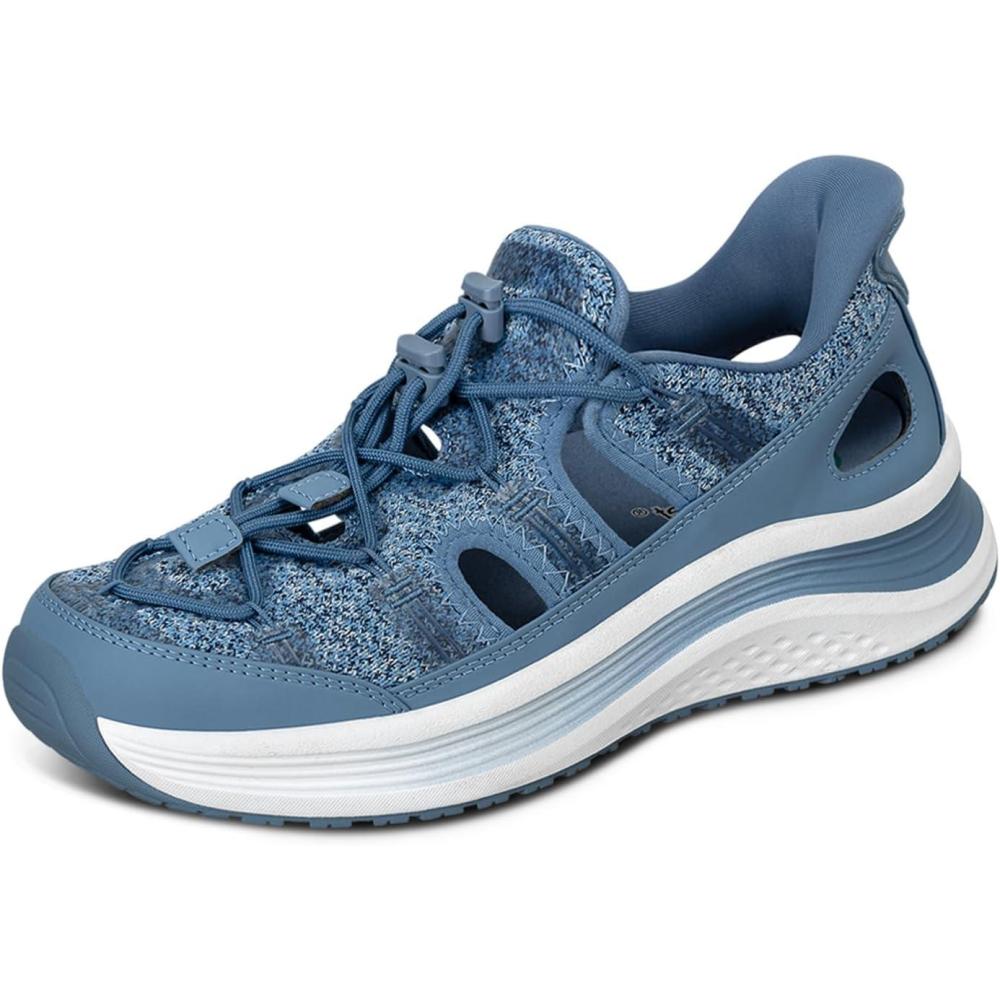 imageOrthofeet Womens Orthopedic Venus HandsFree Closed Toe SandalsBlue