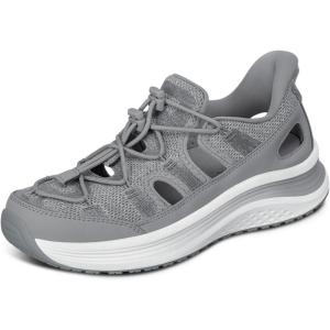 imageOrthofeet Womens Orthopedic Venus HandsFree Closed Toe SandalsGrey