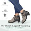 image:imageOrthofeet Womens Orthopedic Emma Heeled Leather Bootie with ZipperTaupe
