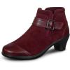 image:imageOrthofeet Womens Orthopedic Emma Heeled Leather Bootie with ZipperCherry