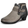 image:imageOrthofeet Womens Orthopedic Emma Heeled Leather Bootie with ZipperTaupe