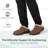 image:imageOrthofeet Mens Orthopedic Asheville Adjustable Faux Fur Lined SlipperBrown