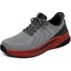 image:imageOrthofeet Mens Orthopedic Tilos HandsFree WaterRepellent Walking SneakerGreyRed