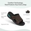 image:imageOrthofeet Mens Orthopedic Sarasota Adjustable Leather Slide SandalBrown