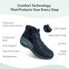 image:imageOrthofeet Womens Orthopedic Heidi Adjustable Slip Resistant Leather BootNavy