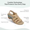 image:imageOrthofeet Womens Orthopedic Tessa Adjustable Leather Heeled SandalTaupe