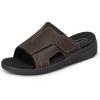 image:imageOrthofeet Mens Orthopedic Sarasota Adjustable Leather Slide SandalBrown