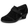 image:imageOrthofeet Womens Orthopedic Eva Adjustable Water Repellent HeelBlack Suede