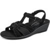 image:imageOrthofeet Womens Orthopedic Hope Adjustable Gladiator Wedge SandalBlack