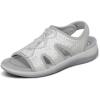 image:imageOrthofeet Womens Orthopedic Maui Adjustable Stretch Walking SandalWhiteGray