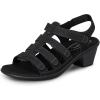 image:imageOrthofeet Womens Orthopedic Tessa Adjustable Leather Heeled SandalBlack
