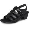 image:imageOrthofeet Womens Orthopedic Tessa Adjustable Leather Heeled SandalBlack Snake