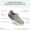 image:imageOrthofeet Womens Orthopedic Wander HandsFree Leather SlipOn Dress SneakerTaupe