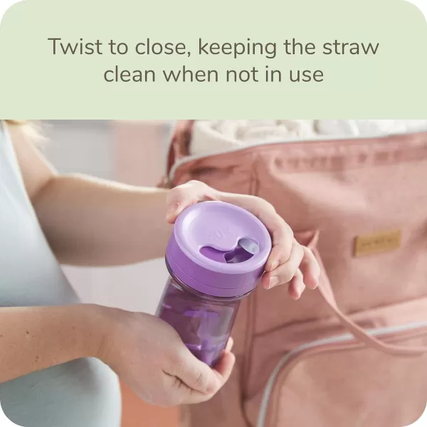 NUK Everlast Weighted Straw Cup, Super-Durable Leakproof Toddler Sippy Cup, Purple, 10 Oz, 2 Count 