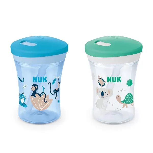 NUK Evolution Straw Cup, 8 oz,2 Count , Colors may vary