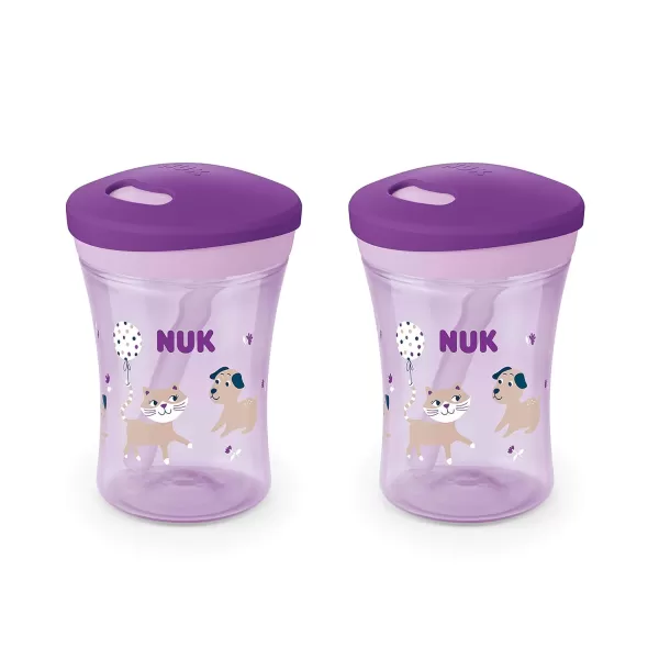 NUK Evolution Straw Cup, 8 oz,2 Count , Colors may vary