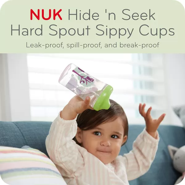 NUK Hide 'n Seek Hard Spout Cup | Sippy Cup with Color-Changing Designs | 2 Count 