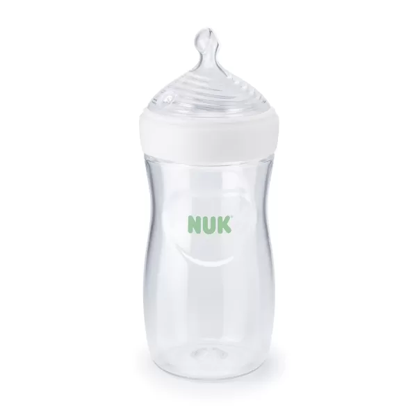 NUK Simply Natural Baby Bottle with SafeTemp, Neutral, 9 Oz, 4 Count