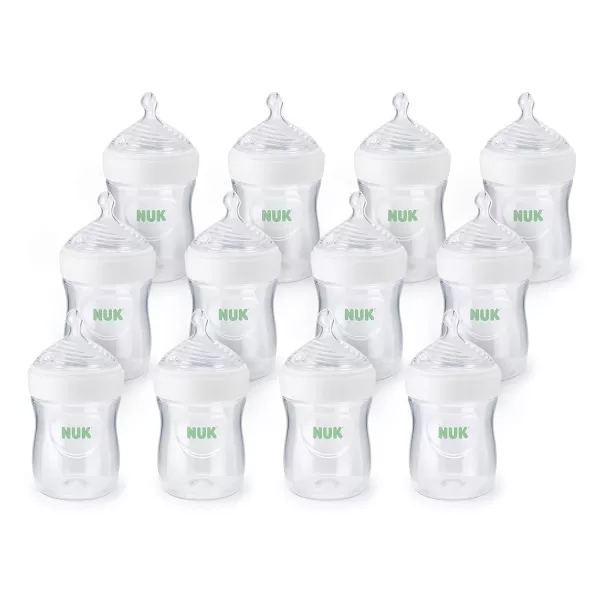 NUK Simply Natural Baby Bottle with SafeTemp, Neutral, 9 Oz, 4 Count