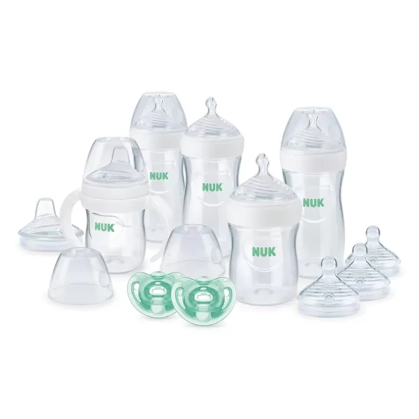 NUK Simply Natural Baby Bottle with SafeTemp, Neutral, 9 Oz, 4 Count