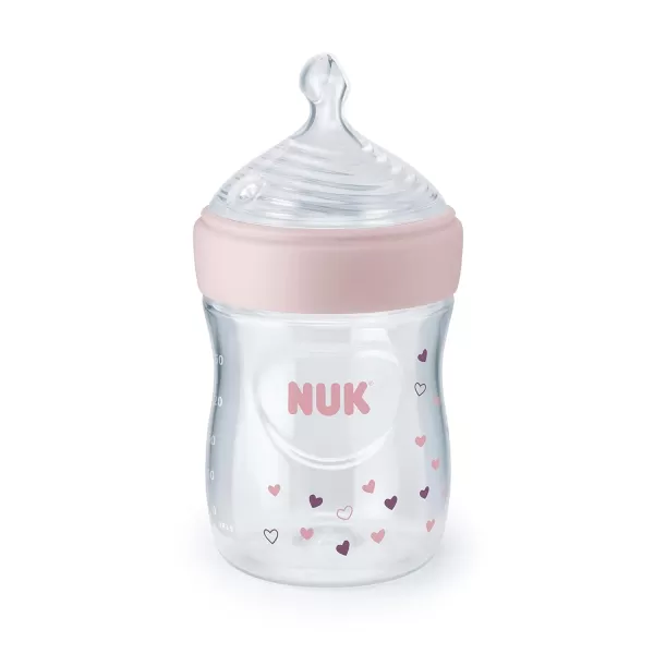 NUK Simply Natural Baby Bottle with SafeTemp, Neutral, 9 Oz, 4 Count