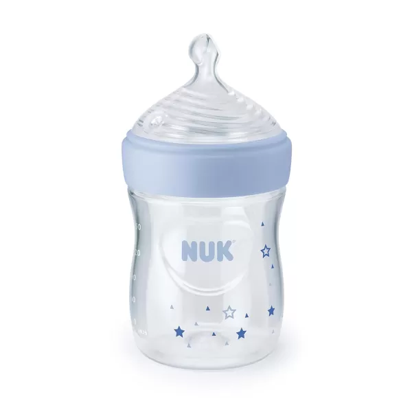 NUK Simply Natural Baby Bottle with SafeTemp, Neutral, 9 Oz, 4 Count