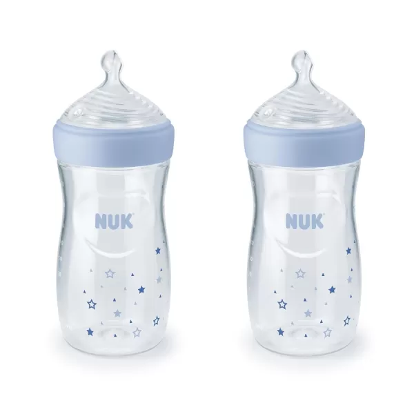 NUK Simply Natural Baby Bottle with SafeTemp, Neutral, 9 Oz, 4 Count