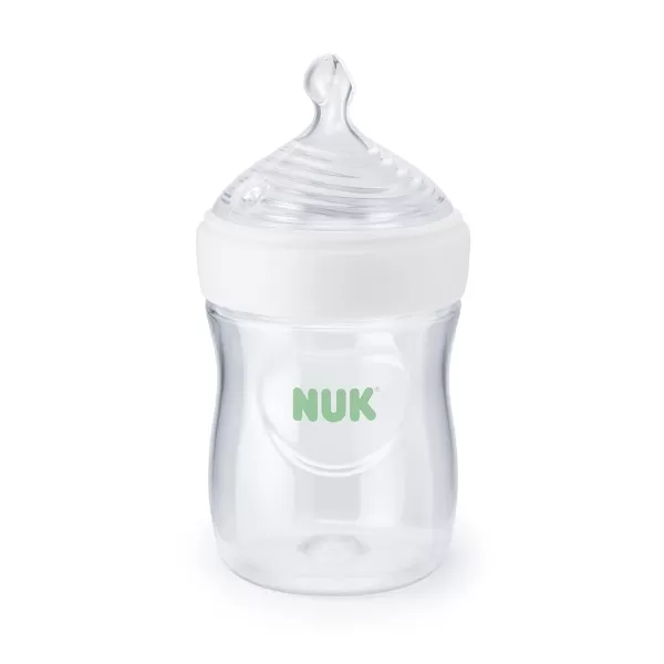 NUK Simply Natural Baby Bottle with SafeTemp, Neutral, 9 Oz, 4 Count