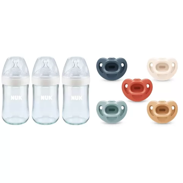 NUK Simply Natural Glass Bottles, 8 Oz, 3 Pack