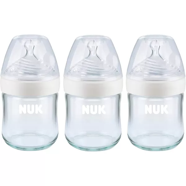 NUK Simply Natural Glass Bottles, 8 Oz, 3 Pack