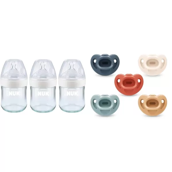 NUK Simply Natural Glass Bottles, 8 Oz, 3 Pack