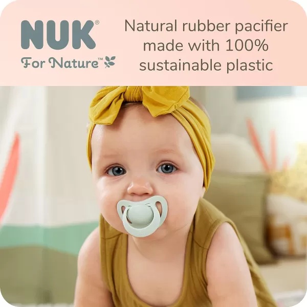 NUK for Nature™ Natural Rubber Pacifier, 4-Pack, Neutral, 6-18M