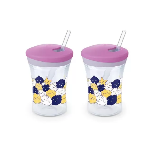 NUK Evolution Straw Cup, 8 oz,2 Count , Colors may vary