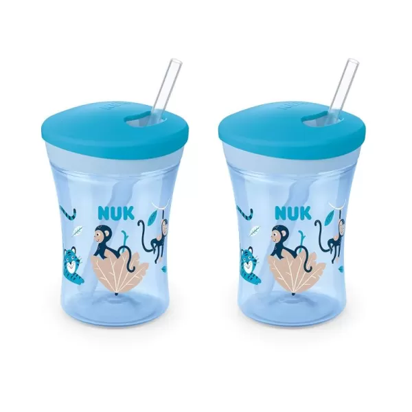 NUK Evolution Straw Cup, 8 oz,2 Count , Colors may vary